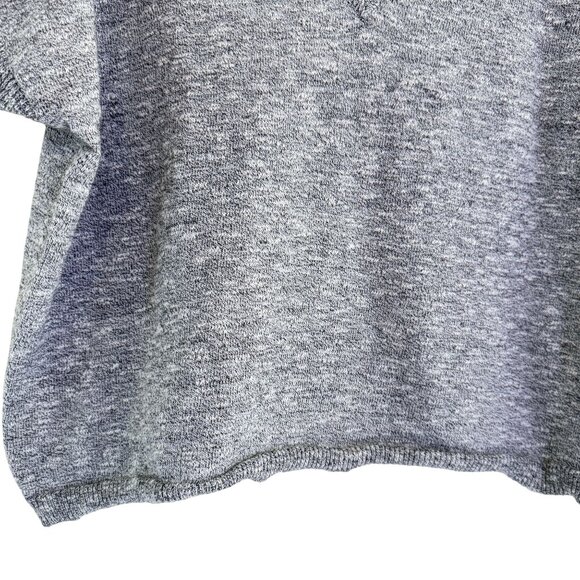 Madewell Women's Gray Ribbed Knitted Raglan Sleeve Boxy Sweater Tee Size M - Picture 3 of 8